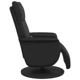 Fauteuil inclinable de massage repose-pieds noir similicuir