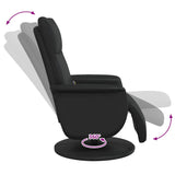 Fauteuil inclinable de massage repose-pieds noir similicuir