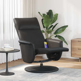 Fauteuil inclinable de massage repose-pieds noir similicuir