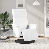 Fauteuil inclinable de massage repose-pieds blanc similicuir
