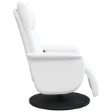 Fauteuil inclinable de massage repose-pieds blanc similicuir