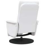 Fauteuil inclinable de massage repose-pieds blanc similicuir