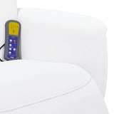 Fauteuil inclinable de massage repose-pieds blanc similicuir
