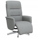 Fauteuil inclinable avec repose-pieds gris clair tissu