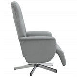 Fauteuil inclinable avec repose-pieds gris clair tissu