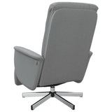Fauteuil inclinable avec repose-pieds gris clair tissu