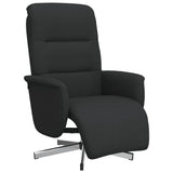 Fauteuil inclinable avec repose-pieds noir tissu