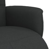 Fauteuil inclinable avec repose-pieds noir tissu