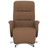 Fauteuil inclinable avec repose-pieds marron tissu