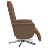 Fauteuil inclinable avec repose-pieds marron tissu