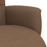 Fauteuil inclinable avec repose-pieds marron tissu