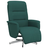 Fauteuil inclinable avec repose-pieds vert foncé tissu