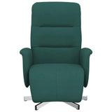 Fauteuil inclinable avec repose-pieds vert foncé tissu