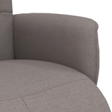 Fauteuil inclinable avec repose-pieds taupe tissu