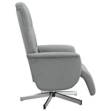 Fauteuil inclinable de massage et repose-pieds gris clair tissu