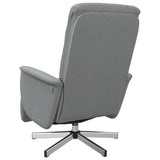 Fauteuil inclinable de massage et repose-pieds gris clair tissu