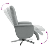 Fauteuil inclinable de massage et repose-pieds gris clair tissu