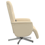 Fauteuil inclinable de massage avec repose-pieds crème tissu