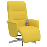 Fauteuil inclinable de massage repose-pieds jaune clair tissu