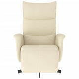 Fauteuil inclinable avec repose-pieds crème similicuir