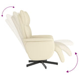 Fauteuil inclinable avec repose-pieds crème similicuir