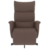 Fauteuil inclinable avec repose-pieds marron similicuir