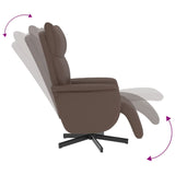 Fauteuil inclinable avec repose-pieds marron similicuir