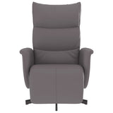 Fauteuil inclinable avec repose-pieds gris similicuir