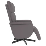 Fauteuil inclinable avec repose-pieds gris similicuir