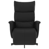 Fauteuil inclinable avec repose-pieds noir similicuir