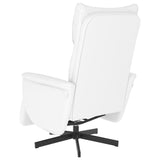 Fauteuil inclinable avec repose-pieds blanc similicuir
