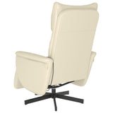 Fauteuil inclinable de massage et repose-pieds crème similicuir