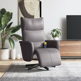 Fauteuil inclinable de massage repose-pieds gris similicuir