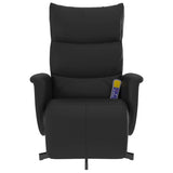 Fauteuil inclinable de massage repose-pieds noir similicuir