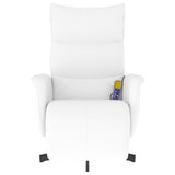 Fauteuil inclinable de massage repose-pieds blanc similicuir