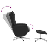 Fauteuil inclinable de massage avec repose-pied noir similicuir
