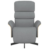 Fauteuil inclinable avec repose-pieds gris clair tissu