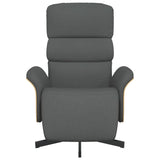 Fauteuil inclinable avec repose-pieds gris foncé tissu