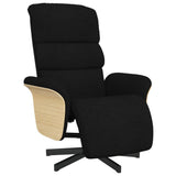 Fauteuil inclinable avec repose-pieds noir tissu