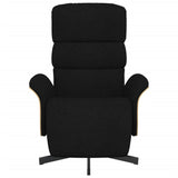 Fauteuil inclinable avec repose-pieds noir tissu
