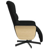 Fauteuil inclinable avec repose-pieds noir tissu