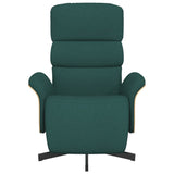 Fauteuil inclinable avec repose-pieds vert foncé tissu