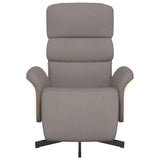 Fauteuil inclinable avec repose-pieds taupe tissu