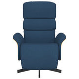 Fauteuil inclinable avec repose-pieds bleu tissu