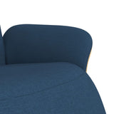Fauteuil inclinable avec repose-pieds bleu tissu
