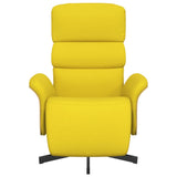 Fauteuil inclinable avec repose-pieds jaune clair tissu