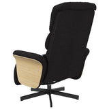 Fauteuil inclinable de massage avec repose-pieds noir tissu