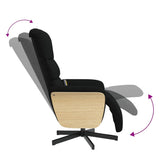 Fauteuil inclinable de massage avec repose-pieds noir tissu