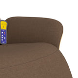 Fauteuil inclinable de massage avec repose-pieds marron tissu