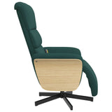 Fauteuil inclinable de massage et repose-pieds vert foncé tissu